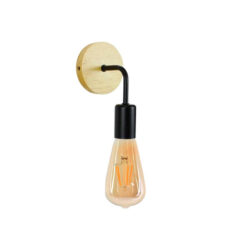 Aplique negro madera porta ampolleta e27 modelo ascella