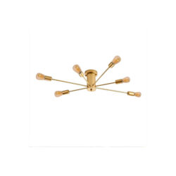 Lámpara De Techo Dorada 6 Porta Ampolleta E27 Modelo Mirach