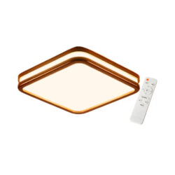 Lámpara led cuadrada sobrepuesta c/control 36w mdf oscuro 3000k/4000k/6000k