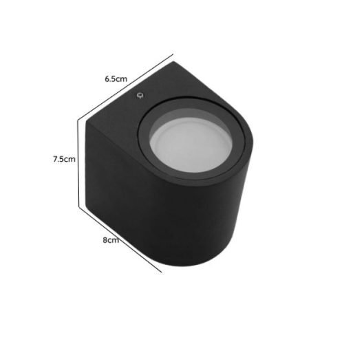 Aplique negro simple modelo kapelle porta gu10